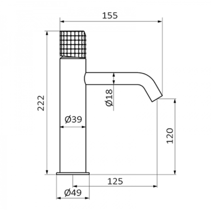 Bateria umywalkowa XL GRB Aura bez korka czarna 75540752