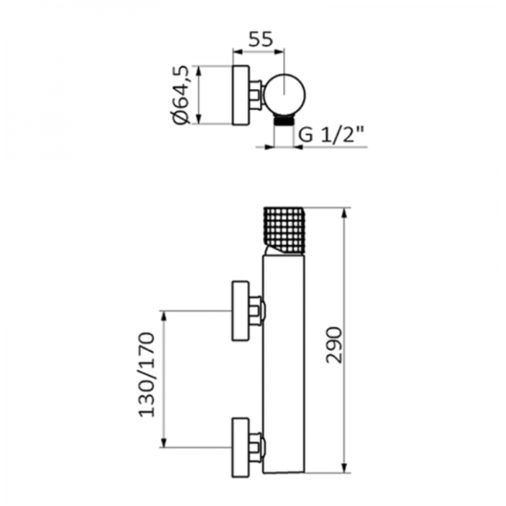 Bateria natryskowa GRB Aura z zestawem czarna 75328752