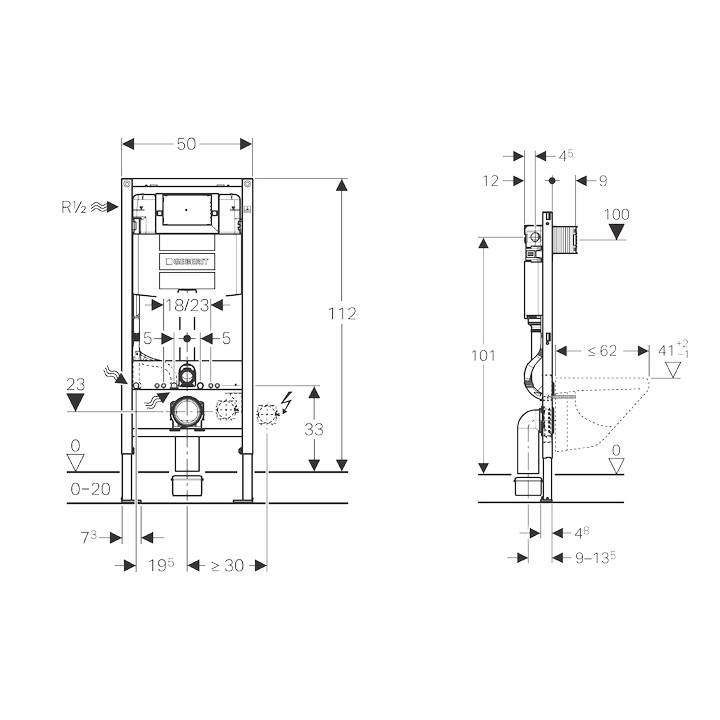 Stelaż do WC Geberit Duofix Omega H112 111.060.00.1