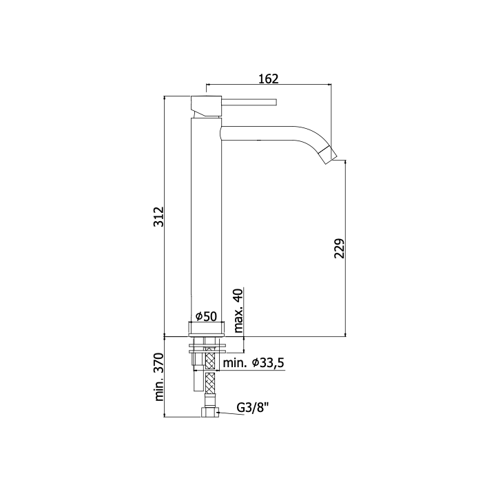 Bateria umywalkowa wysoka PAFFONI LIGHT różowe złoto LIG081ROSE