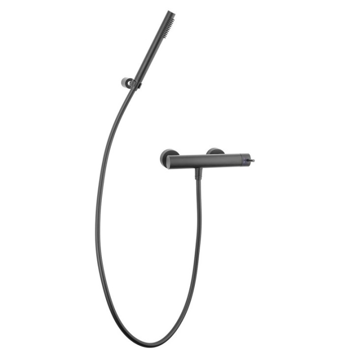 Bateria natryskowa ścienn PAFFONI LIGHT czarny mat LIG168DNO