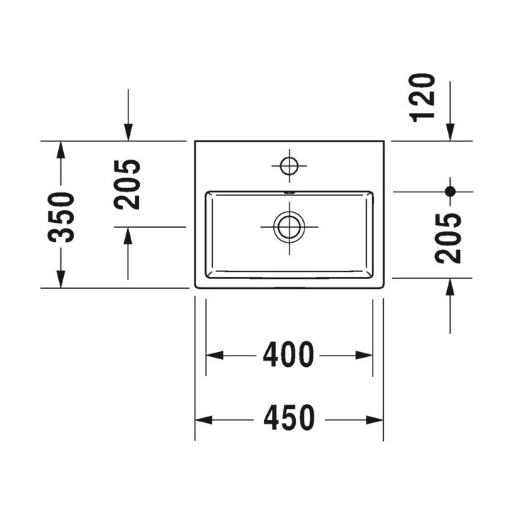 Umywalka 45x35 cm Duravit Vero Air meblowa mała biała 0724450000
