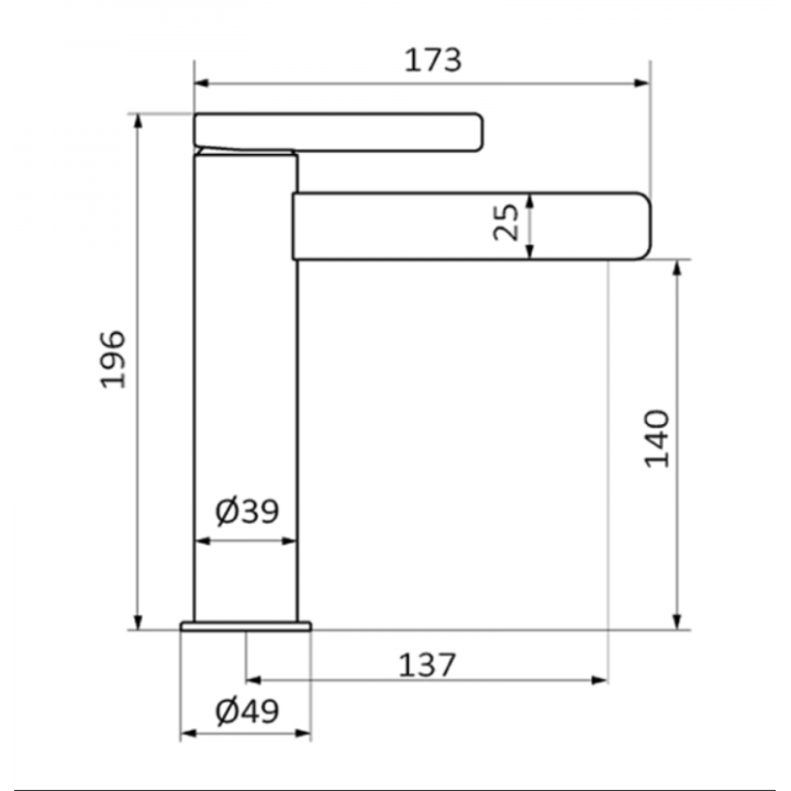 Bateria umywalkowa XL GRB Axis bez korka inox 74540743