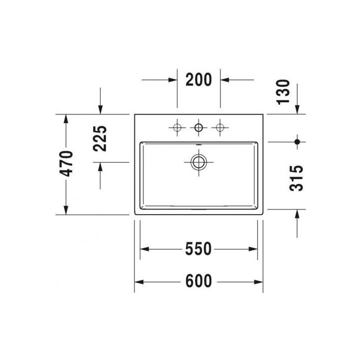 Umywalka 60x47 cm meblowa Duravit Vero Air biała 2350600000