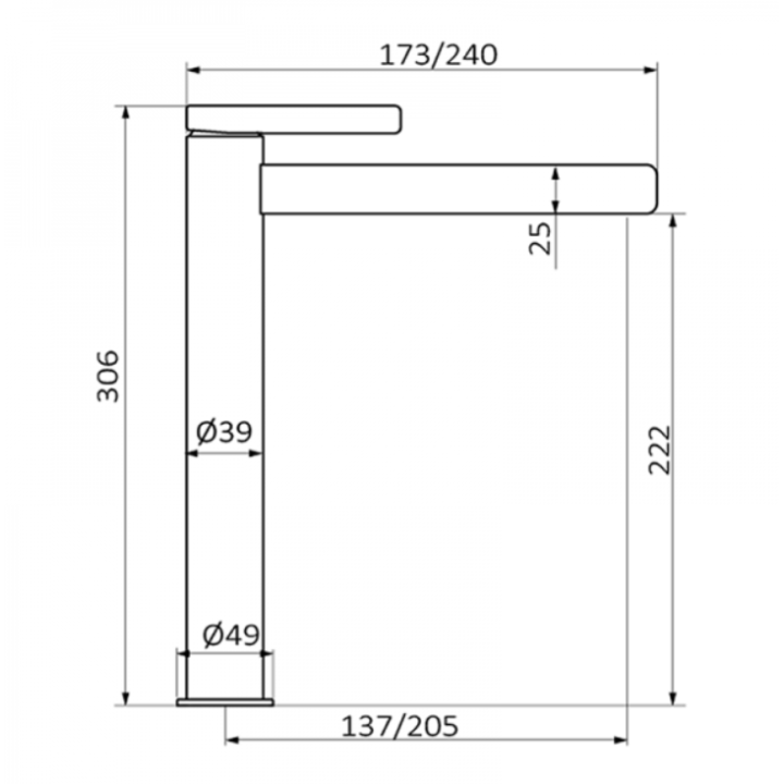 Bateria umywalkowa XXL GRB Axis wylewka 125mm bez korka chrom 74550740
