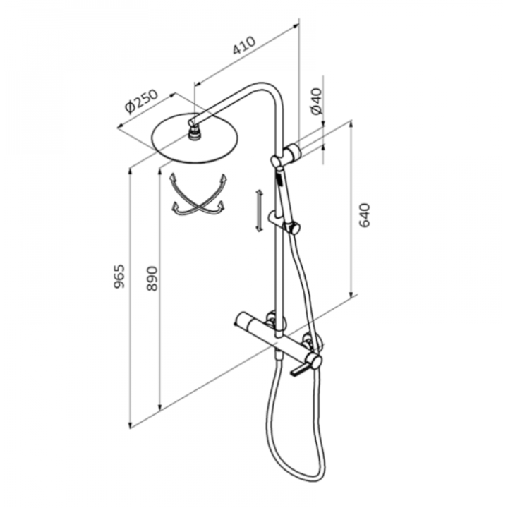 Zestaw natryskowy GRB Axis zintegrowany chrom 74499740