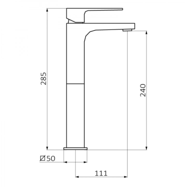 Bateria umywalkowa wysoka GRB Kala bez korka czarna 60515601