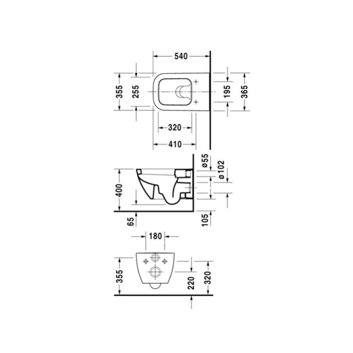 MISKA WC DURAVIT HAPPY D.2 RIMLESS 54X35,5 BIAŁA BEZRANTOWA