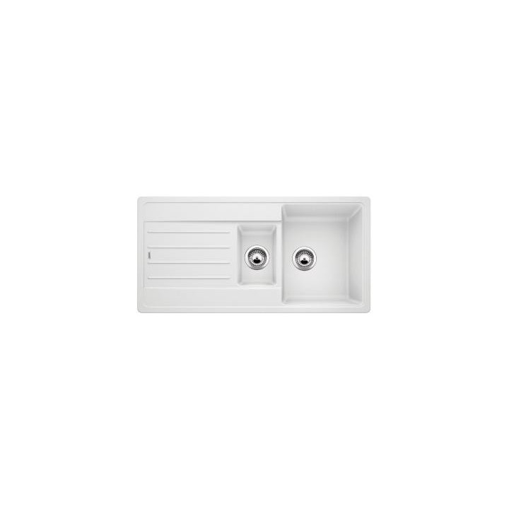 Zlewozmywak kuchenny wpuszczany odwracalny BLANCO LEGRA 6S 1000x500 mm korek manualny, biały 522209