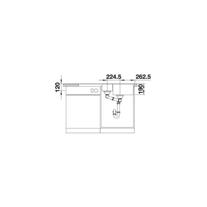 Zlewozmywak kuchenny wpuszczany odwracalny BLANCO LEGRA 6S 1000x500 mm korek manualny, biały 522209
