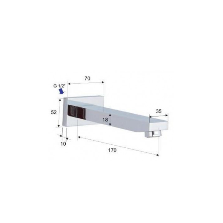 Zestaw natryskowy 400 mm/20x20 cm PAFFONI TANGO chrom TA019ZSCW3A