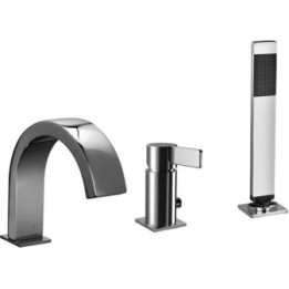 Bateria wannowa 3-otworowa PAFFONI ROCK stal szczotkowana RO040ST