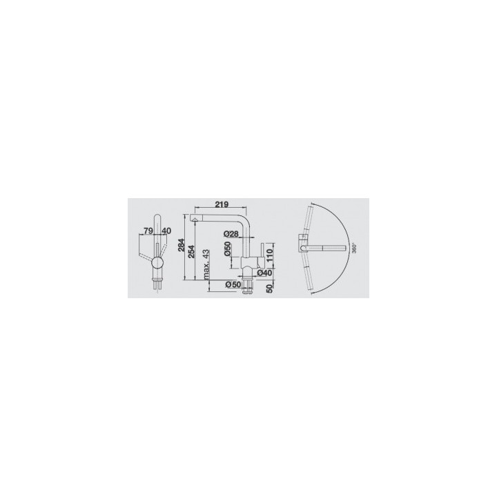 Bateria kuchenna podokienna BLANCO LINUS-F chrom 514025