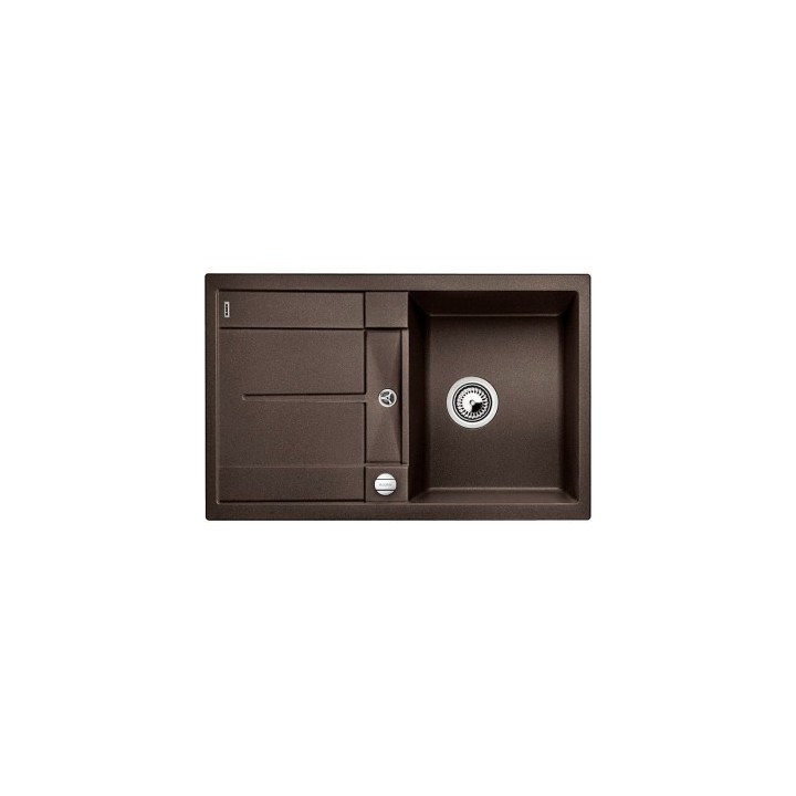 Zlewozmywak kuchenny, wpuszczany, odwracalny BLANCO METRA 45S 780x500 mm korek automatyczny, kawa 515038