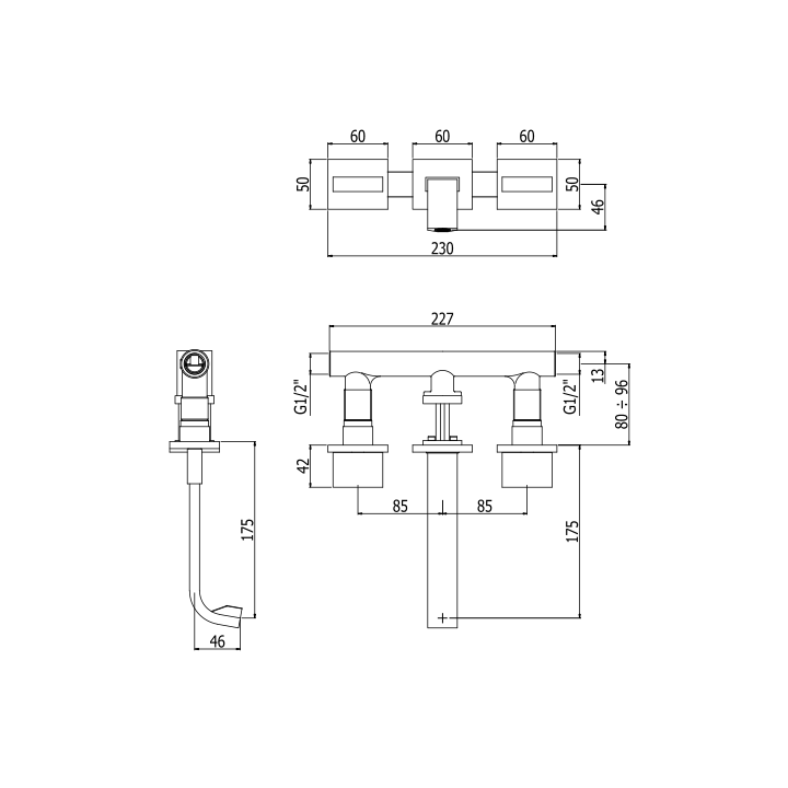 Bateria umywalkowa podtynkowa PAFFONI LEVEL chrom LEP003CR