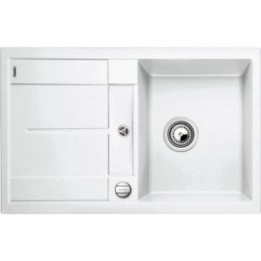 Zlewozmywak kuchenny, wpuszczany, odwracalny BLANCO METRA 45S 780x500 mm korek manualny, biały 513187