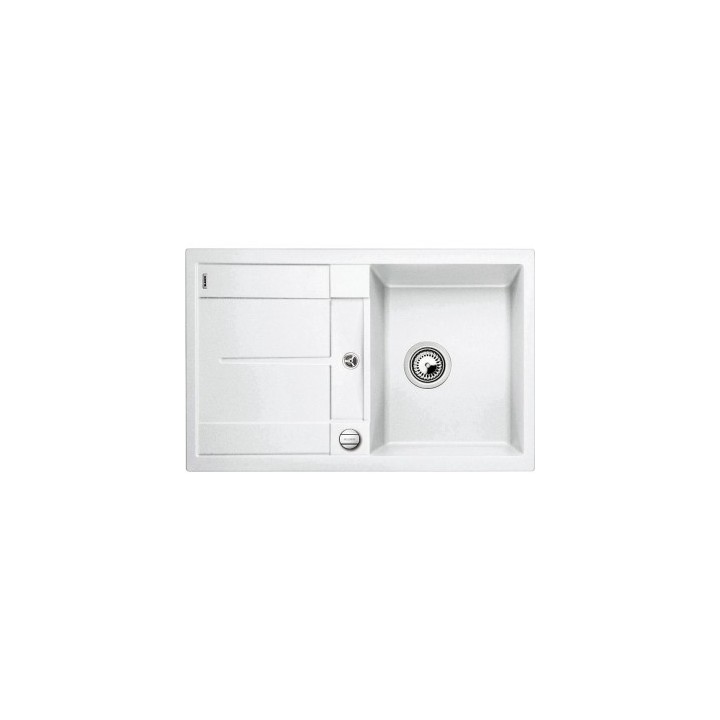 Zlewozmywak kuchenny, wpuszczany, odwracalny BLANCO METRA 45S 780x500 mm korek manualny, biały 513187