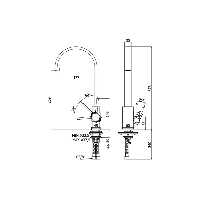 Bateria zlewozmywakowa PAFFONI LEVEL chrom LEA880CR