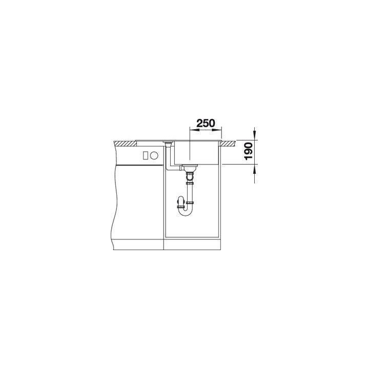 Zlewozmywak kuchenny, wpuszczany, odwracalny BLANCO METRA 45S COMPACT 680x500 mm korek automatyczny, antracyt 519572