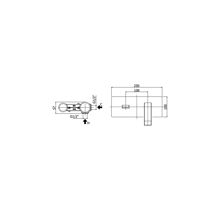 Bateria umywalkowa podtynkowa 240 mm PAFFONI LEVEL chrom LES106CR