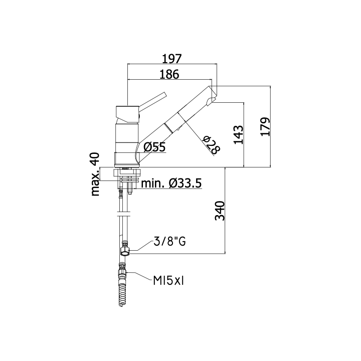 Bateria zlewozmywakowa PAFFONI BIRILLO chrom BI183CR