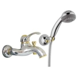 Bateria wannowa ścienna PAFFONI FLAVIA chrom/złota FA024CO