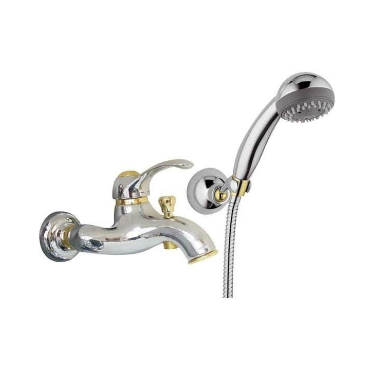Bateria wannowa ścienna PAFFONI FLAVIA chrom/złota FA024CO