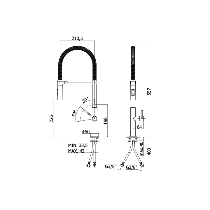 Bateria zlewozmywakowa PAFFONI CHEF chrom CH179CR
