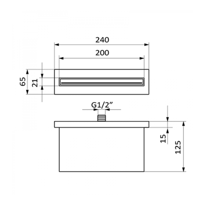 Wylewka kaskadowa GRB Voctoria 110x 200mm chrom 058105