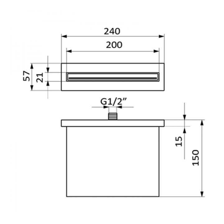 Wylewka kaskadowa GRB Milfor 135x 200mm chrom 058106
