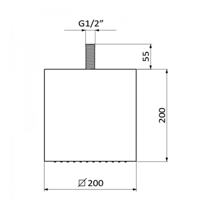 Deszczownica GRB Rubik 200x 200mm chrom 05020003