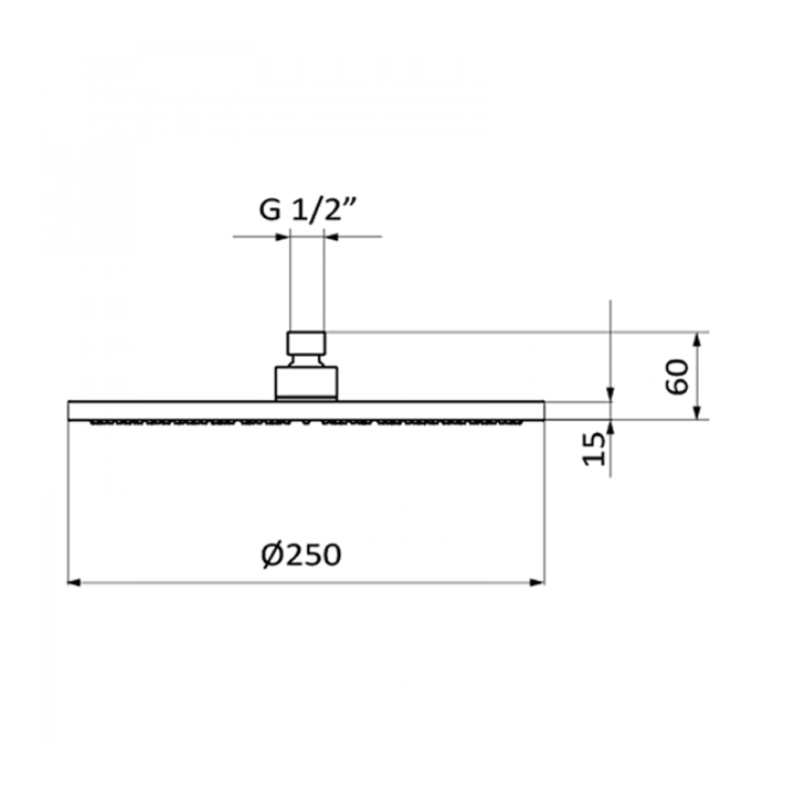 Deszczownica GRB Plot 250mm chrom 058215