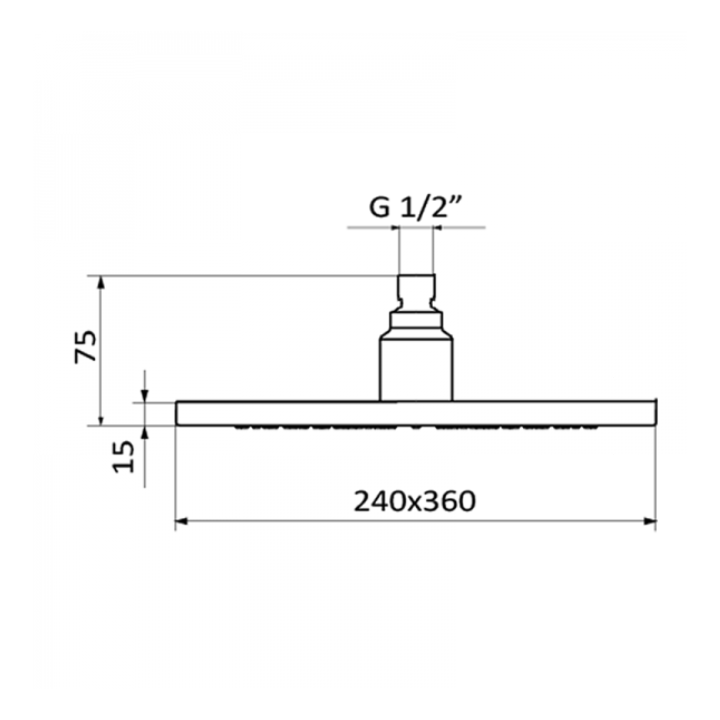 Deszczownica GRB Hokei 240x360mm chrom 058189