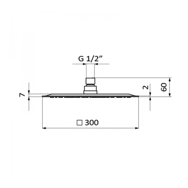 Deszczownica kwadratowa GRB Slim 300x300mm chrom 05020011