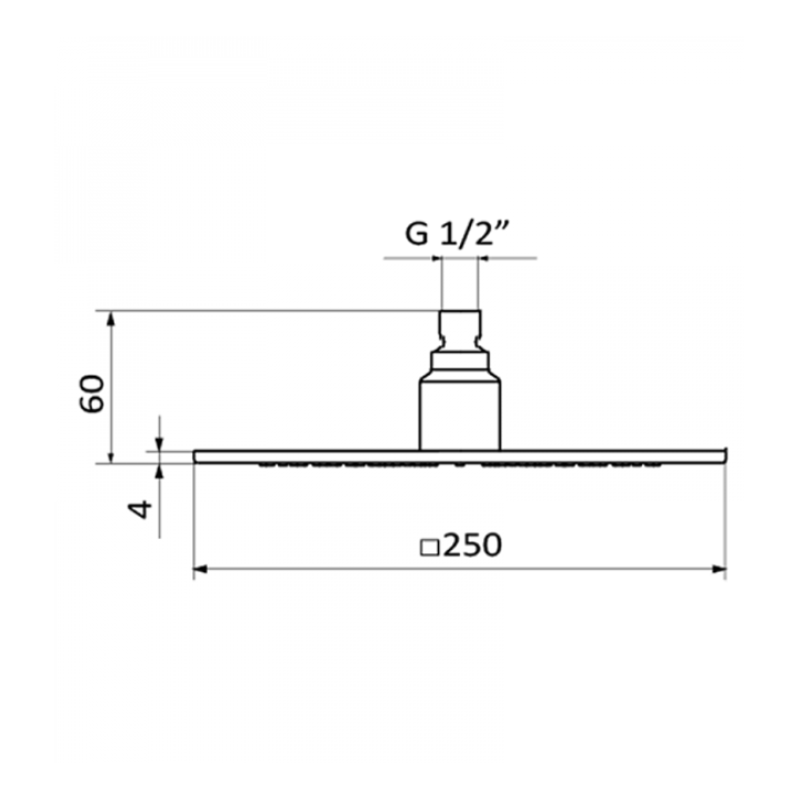 Deszczownica kwadratowa GRB ABS 250x250mm biała 05020032