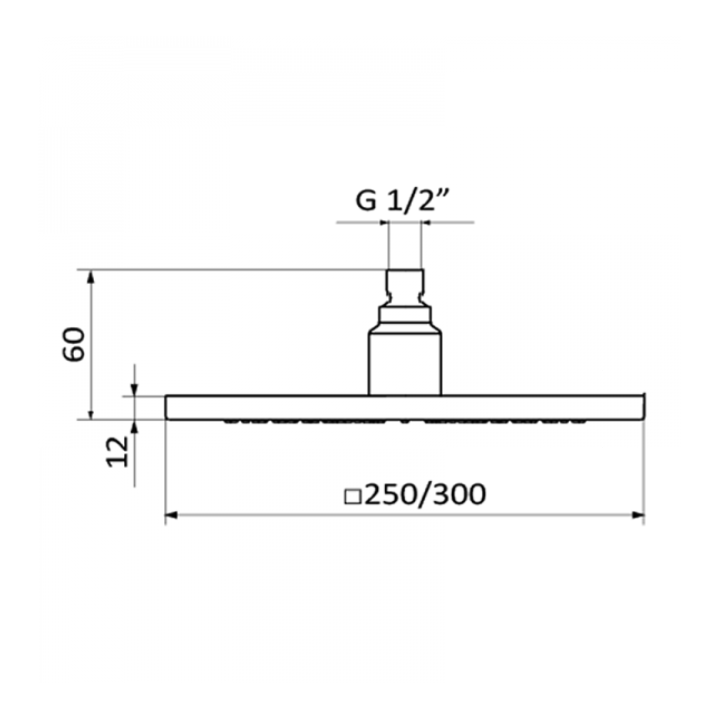 Deszczownica kwadratowa GRB Inox 300x300mm chrom 058153