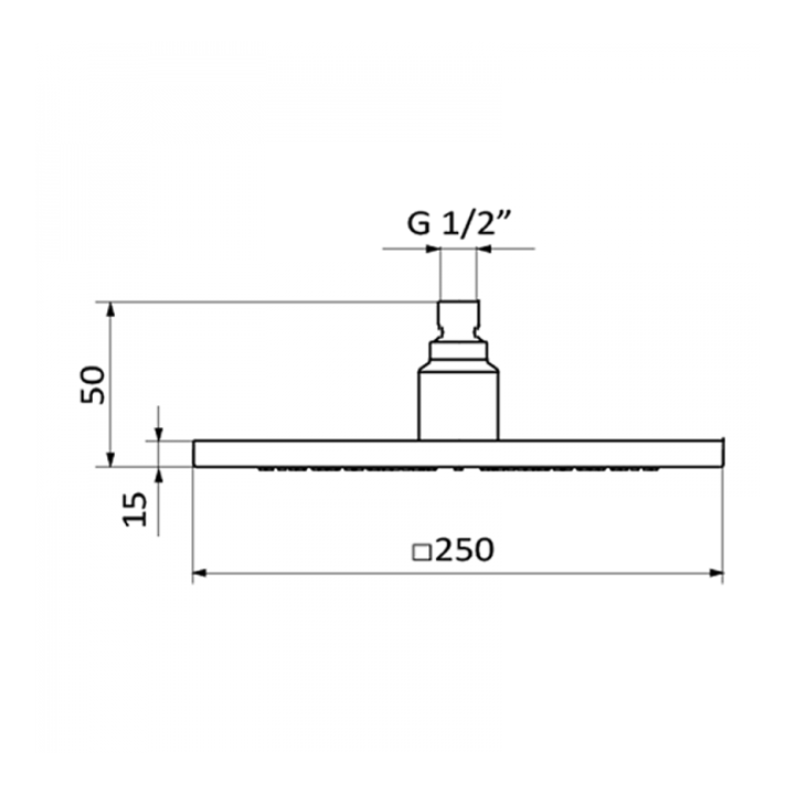 Deszczownica kwadratowa GRB ABS 250x250mm chrom 058207