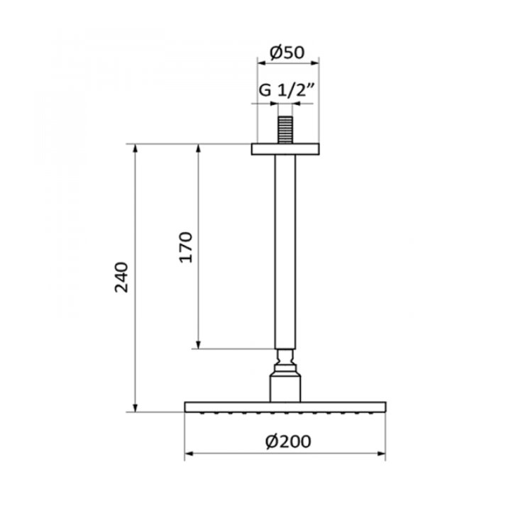 Deszczownica GRB Plot+ ramię sufitowe chrom 05045006