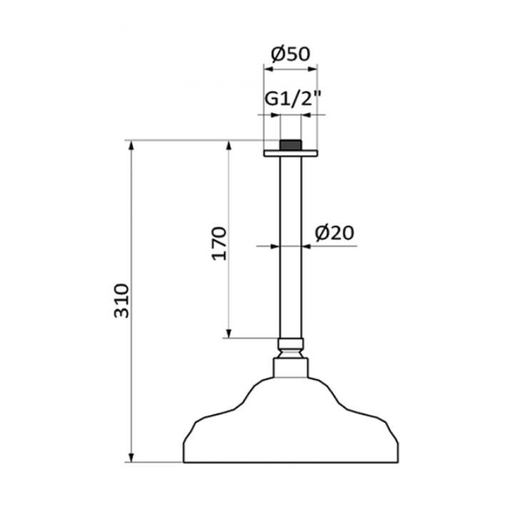 Deszczownica GRB 1866+ ramię czarna 05045029