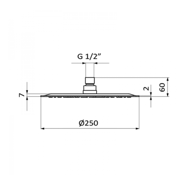 Deszczownica GRB Slim 250mm chrom 05020002
