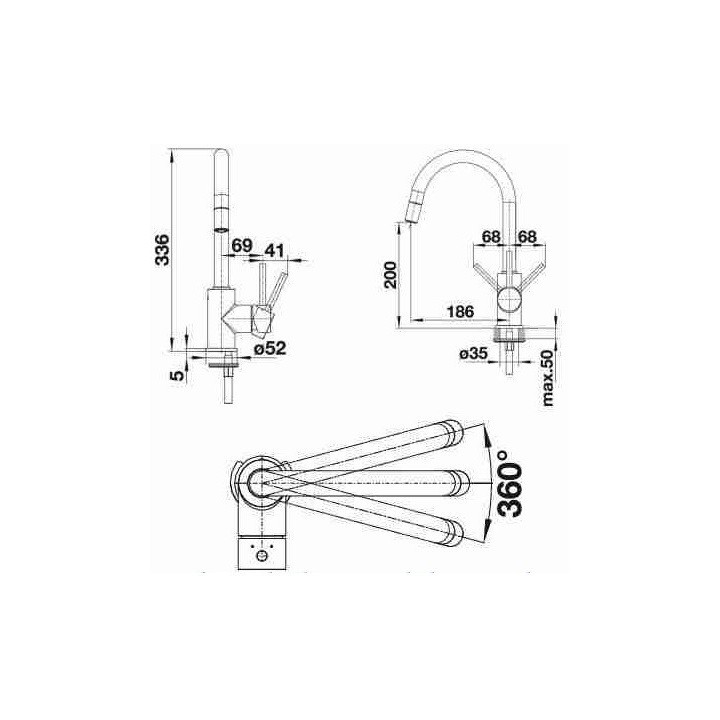 Bateria kuchenna stojąca BLANCO MIDA-S biały 521457