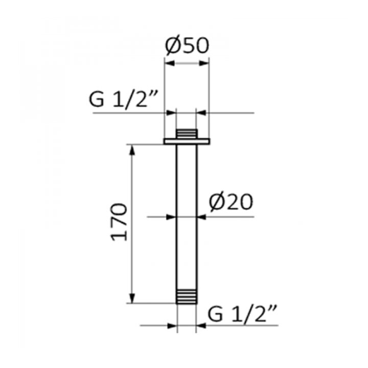 Ramię sufitowe GRB czarne 05025032