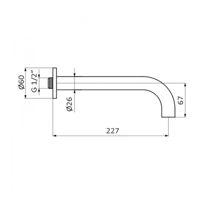 Wylewka wannowa GRB Tube chrom 059116