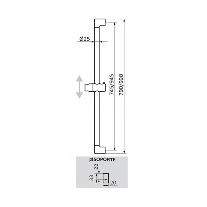 Zestaw GRB drążek natryskowy Key + słuchawka Konets biały 05035017
