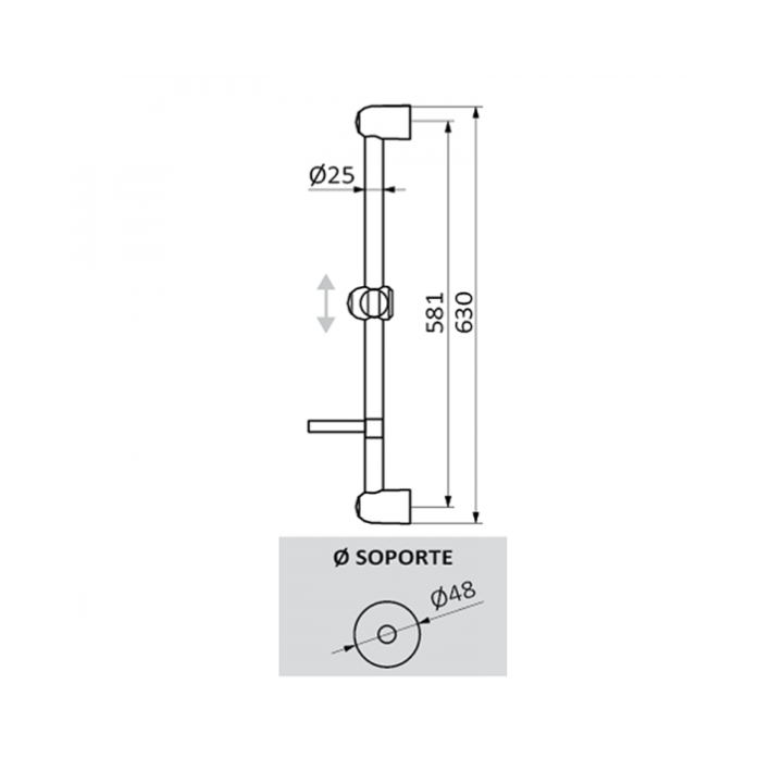 Drążek GRB natryskowy Universal+ słuchawka Verdi chrom 05035008