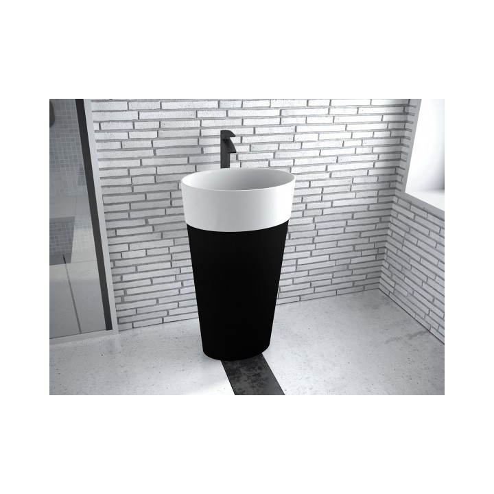 Umywalka wolnostojąca Besco Uniqa b&w 32x46x84cm black&white UMD-U-WBW