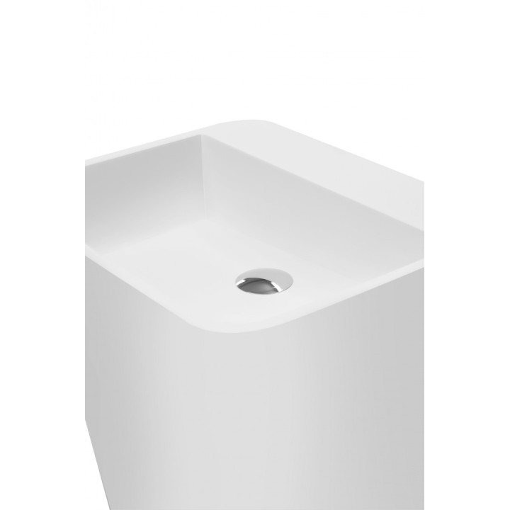 Umywalka 50x40x85 cm BESCO ASSOS S-LINE bez otw. biały mat UMMB-AP-WO