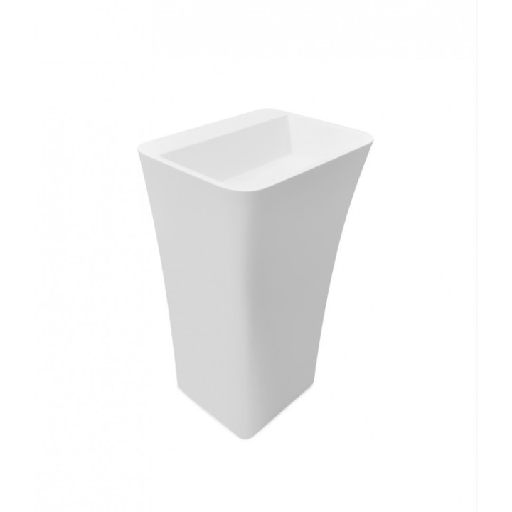 Umywalka 50x40x85 cm BESCO ASSOS S-LINE bez otw. biały mat UMMB-AP-WO