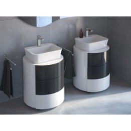Umywalka 40x50x15 cm BESCO ASSOS S-LINE bez otw. biały mat UMMB-AP-NB