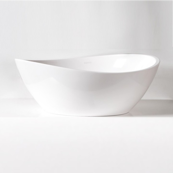 Umywalka SANITTI TRE 174x473x376 mm bez otw. biała połysk TRE-47-BP